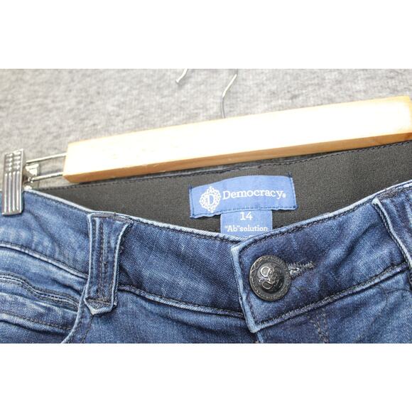 Democracy Ab solution 14 Distressed Blue Vintage Denim Straight Leg Jeans - Picture 3 of 5